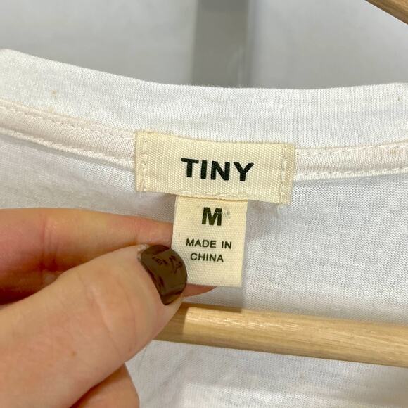 TINY Anthropologie Embroidered Flutter Sleeve Top Cross Stitch Floral Cream M - Picture 3 of 9